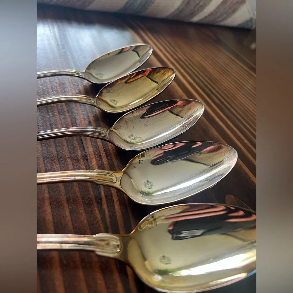 Set of 5 Russian silver spoons 84gr 60gr stamped - Picture 2 of 9